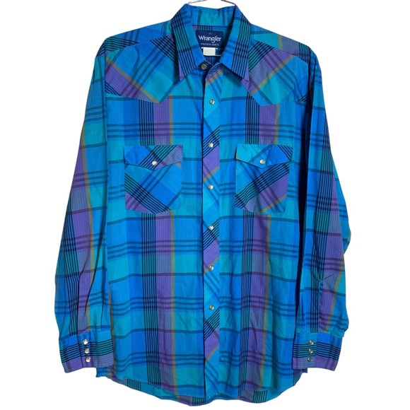 Vintage Wrangler Pearl Snap Shirt 90s - Picture 1 of 3